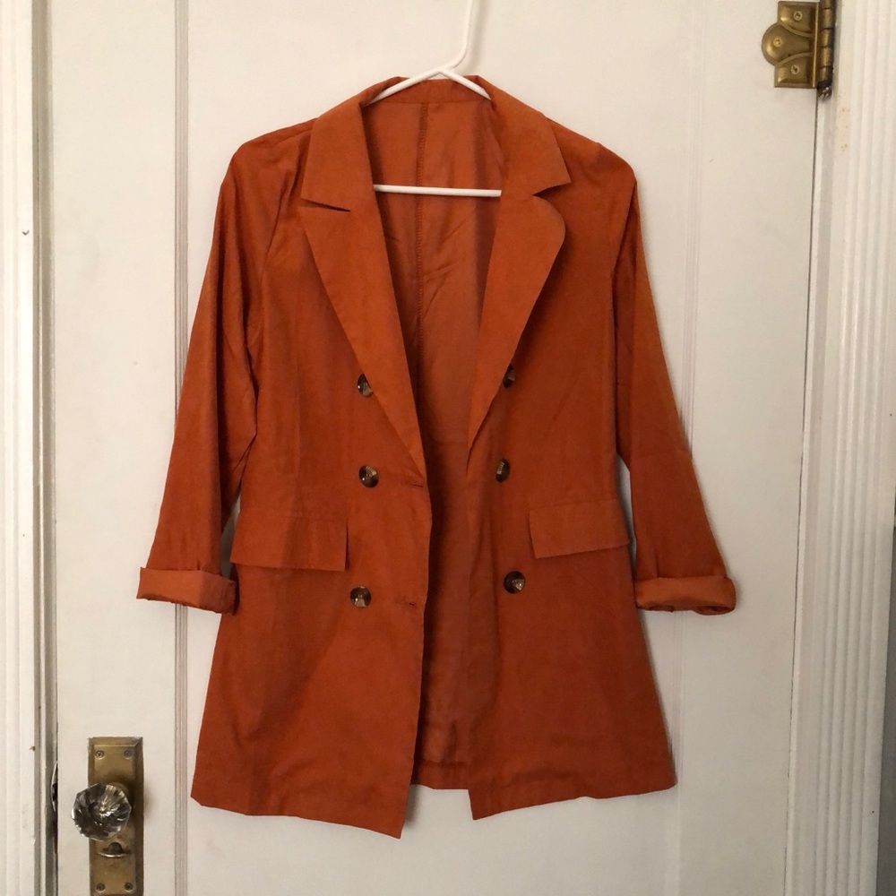 Faux suede blazer